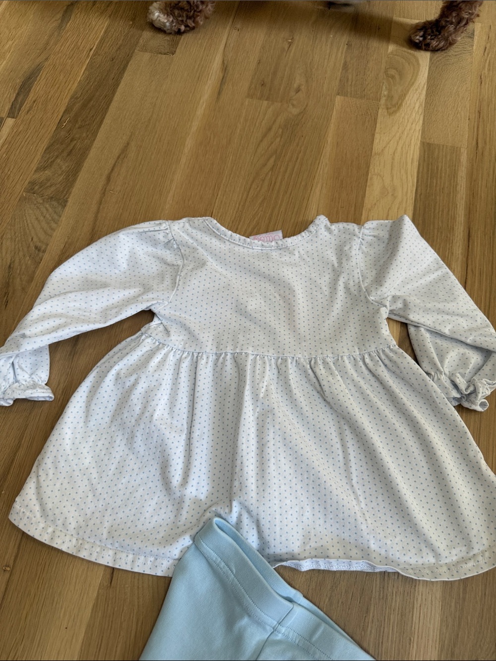 Girls White Rainbow Tunic & Light Blue Leggings Matching Set - Picture 6 of 6